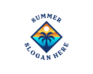 Tropical Island Coastal logo design