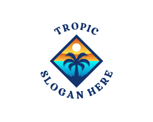 Tropical Island Coastal logo design