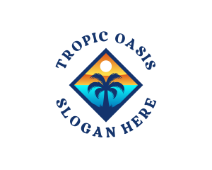 Tropical Island Coastal logo design