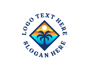 Tree - Tropical Island Coastal logo design