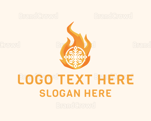 Fire Flame Snowflake Logo