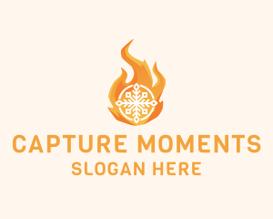 Fire Flame Snowflake Logo