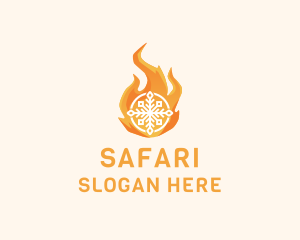 Blaze - Fire Flame Snowflake logo design