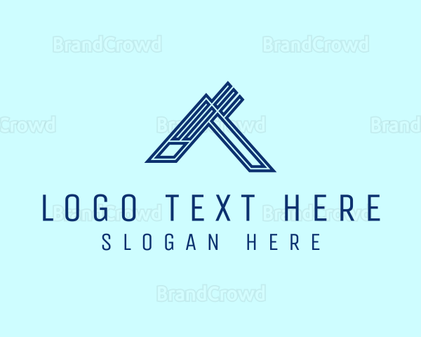 Blue Outline Letter A Logo