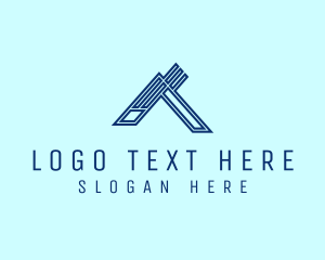 Blue Outline Letter A logo design