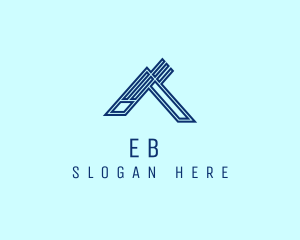 Blue Outline Letter A Logo