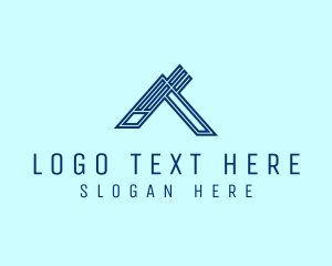 Digital Store - Blue Outline Letter A logo design