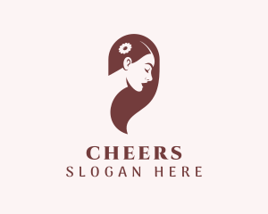 Woman Hair Flower Logo