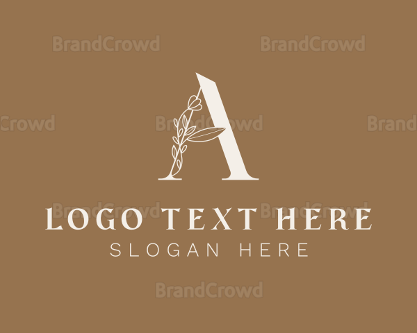 Organic Floral Letter A Logo