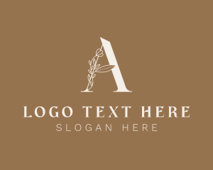 Wedding - Organic Floral Letter A logo design