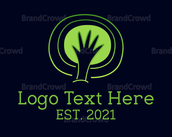 Green Eco Hand Logo