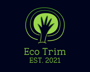 Green Eco Hand logo design