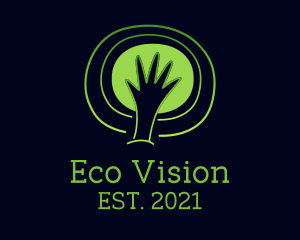 Green Eco Hand logo design