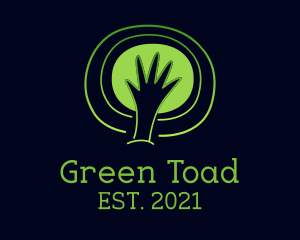 Green Eco Hand logo design