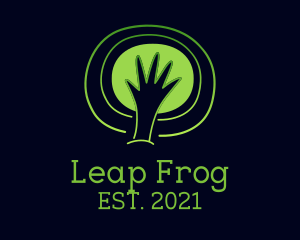 Green Eco Hand logo design