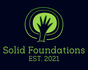 Kids Apparel - Green Eco Hand logo design