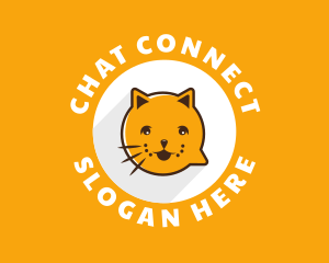 Chatting - Cat Chat SMS logo design