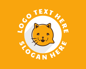 Happy Face - Cat Chat SMS logo design