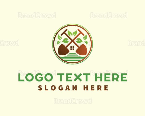 Lawn Shovel Gardening Logo