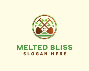 Lawn Shovel Gardening Logo