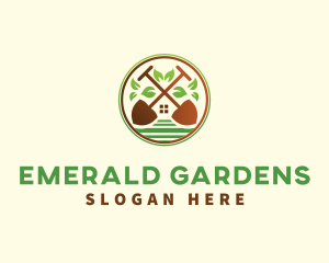 Lawn Shovel Gardening logo design