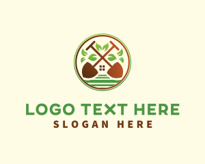 Leaf - Lawn Shovel Gardening logo design