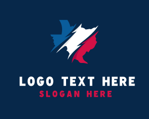 State - Texas Map Swoosh logo design