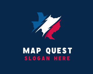 Texas Map Swoosh logo design