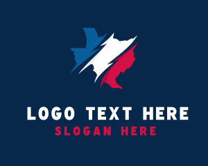 North America - Texas Map Swoosh logo design