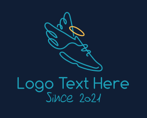 Running Shoes - Halo Wings Sneakers logo design