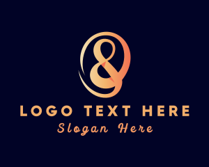 Typography - Orange Signature Ampersand logo design