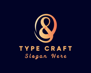 Orange Signature Ampersand logo design