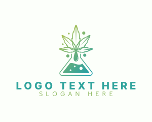 Ganja - Marijuana Flask Laboratory logo design