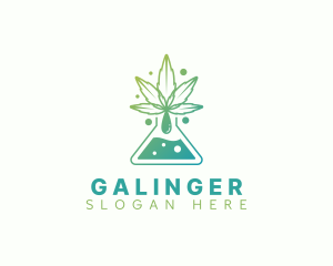 Cannabis - Marijuana Flask Laboratory logo design
