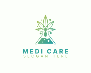 Pharmaceutic - Marijuana Flask Laboratory logo design