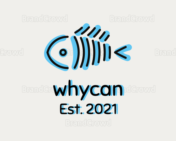 Blue Fish Bone Logo