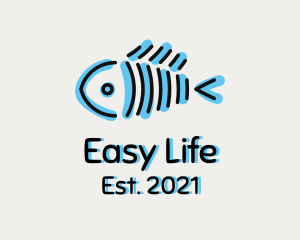 Blue Fish Bone  logo design