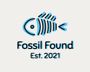 Blue Fish Bone  logo design