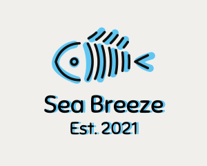 Blue Fish Bone  logo design