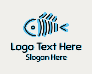 Blue Fish Bone  Logo