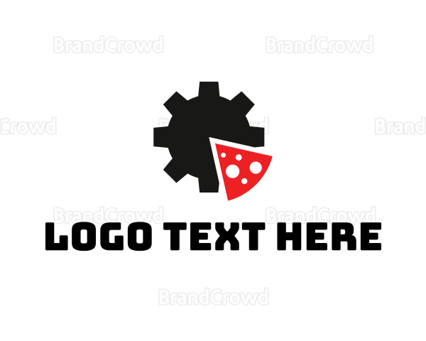 Cog Pizza Slice Logo