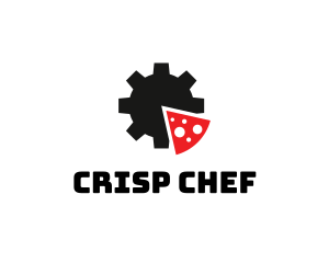 Cog Pizza Slice  logo design