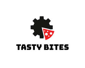 Fast Food - Cog Pizza Slice logo design