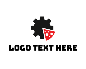 Baker - Cog Pizza Slice logo design