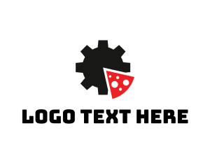 Gear - Cog Pizza Slice logo design