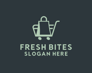 Pushcart - Market Bag Cart logo design