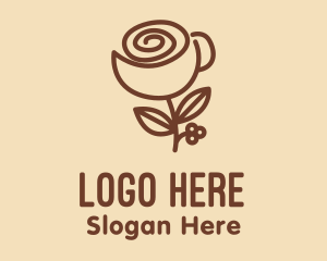 Hot Coffee - Flower Coffee Cup logo design