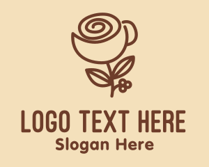Roasted - Flower Coffee Cup logo design