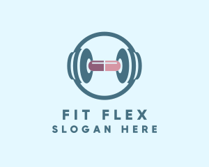 Fitness - Gym Dumbbell Capsule logo design