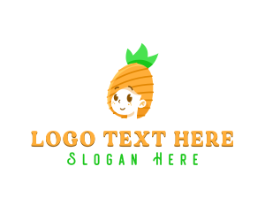 Snack - Pineapple Woman Food logo design